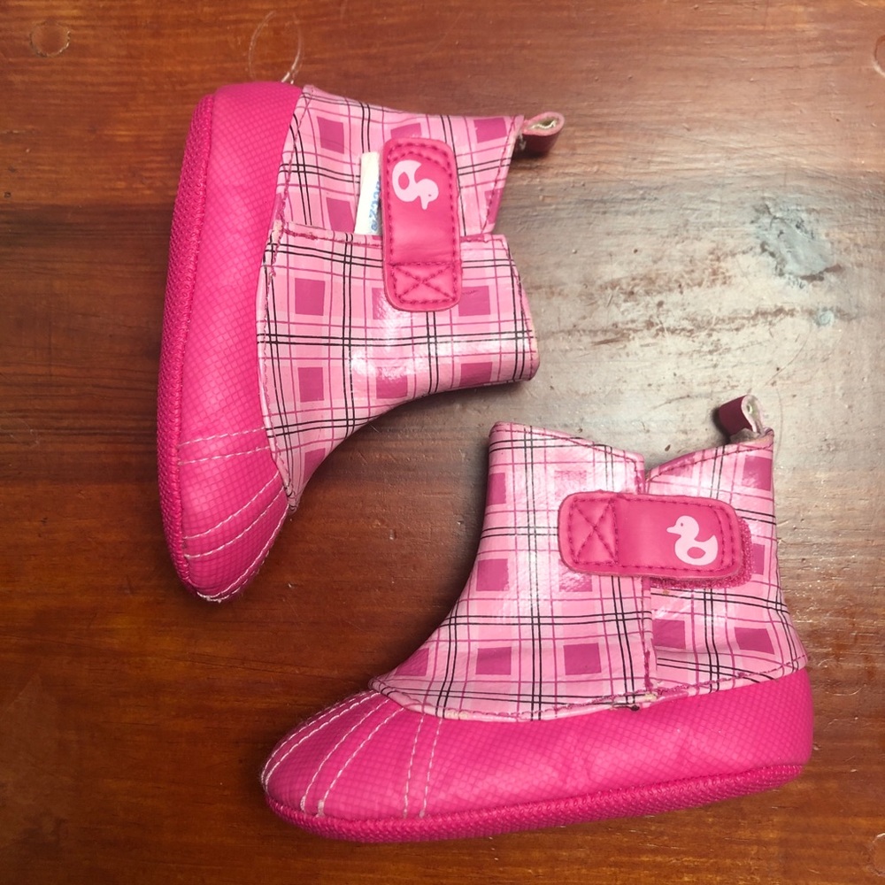 Robeez baby girl pink rain duck boots